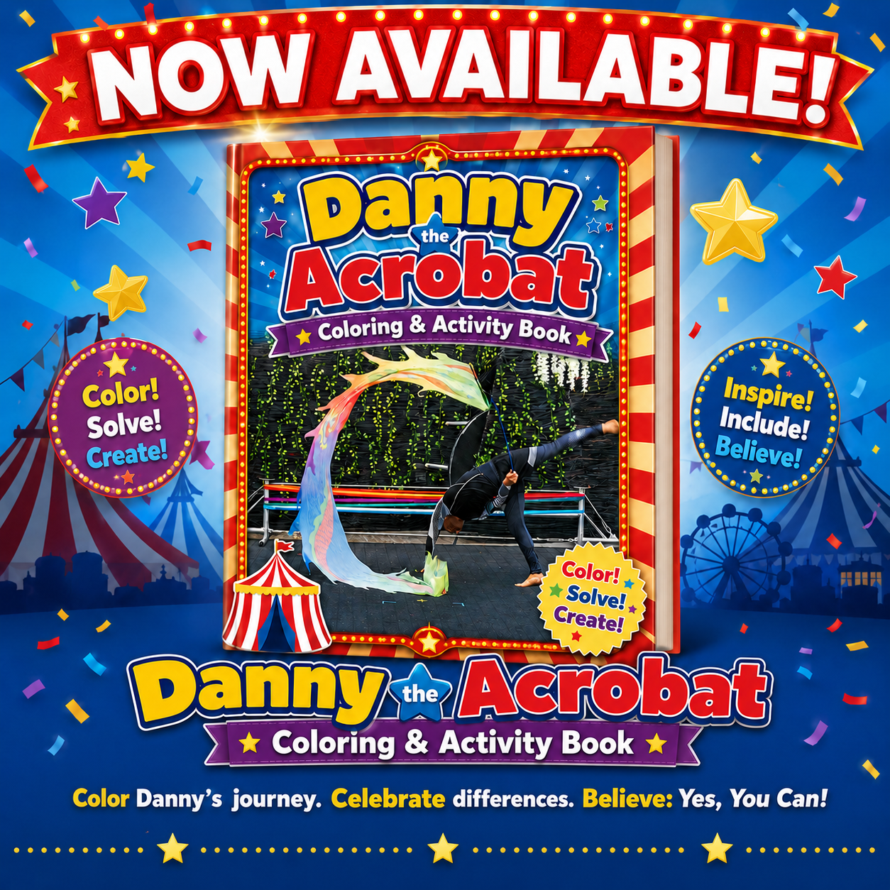 Danny the Acrobat: Coloring & Activity Book — Now available!